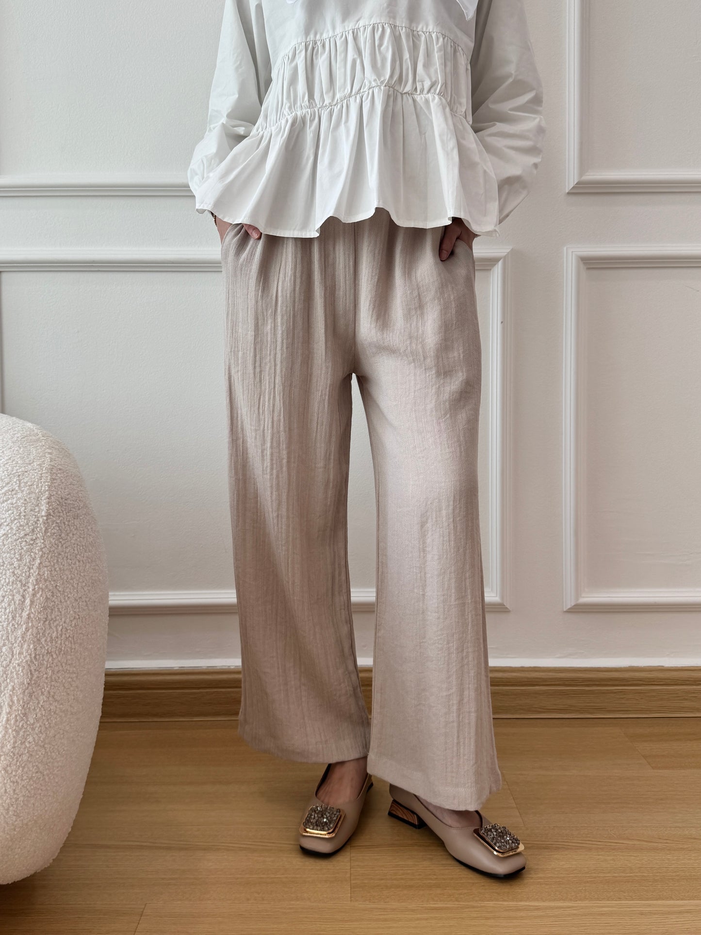 GRACE LINEN PANTS IN BURLY WOOD