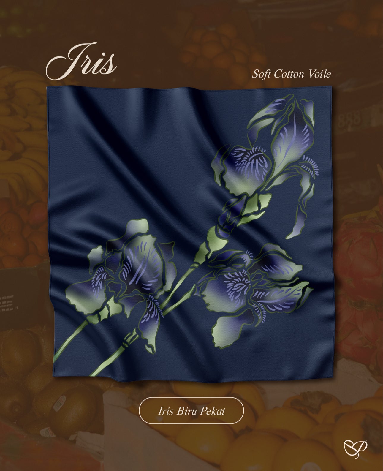 TUDUNG IRIS IN BIRU PEKAT