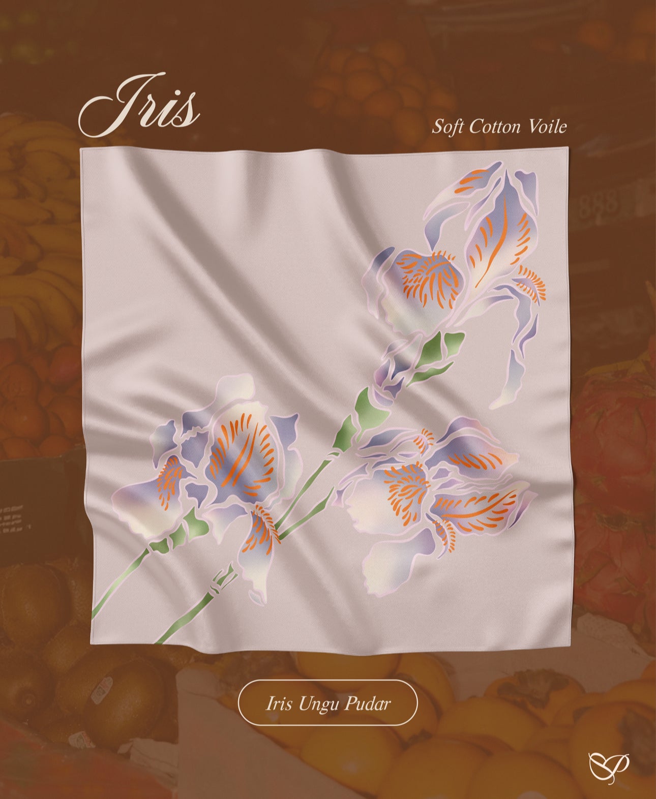 TUDUNG IRIS IN UNGU PUDAR