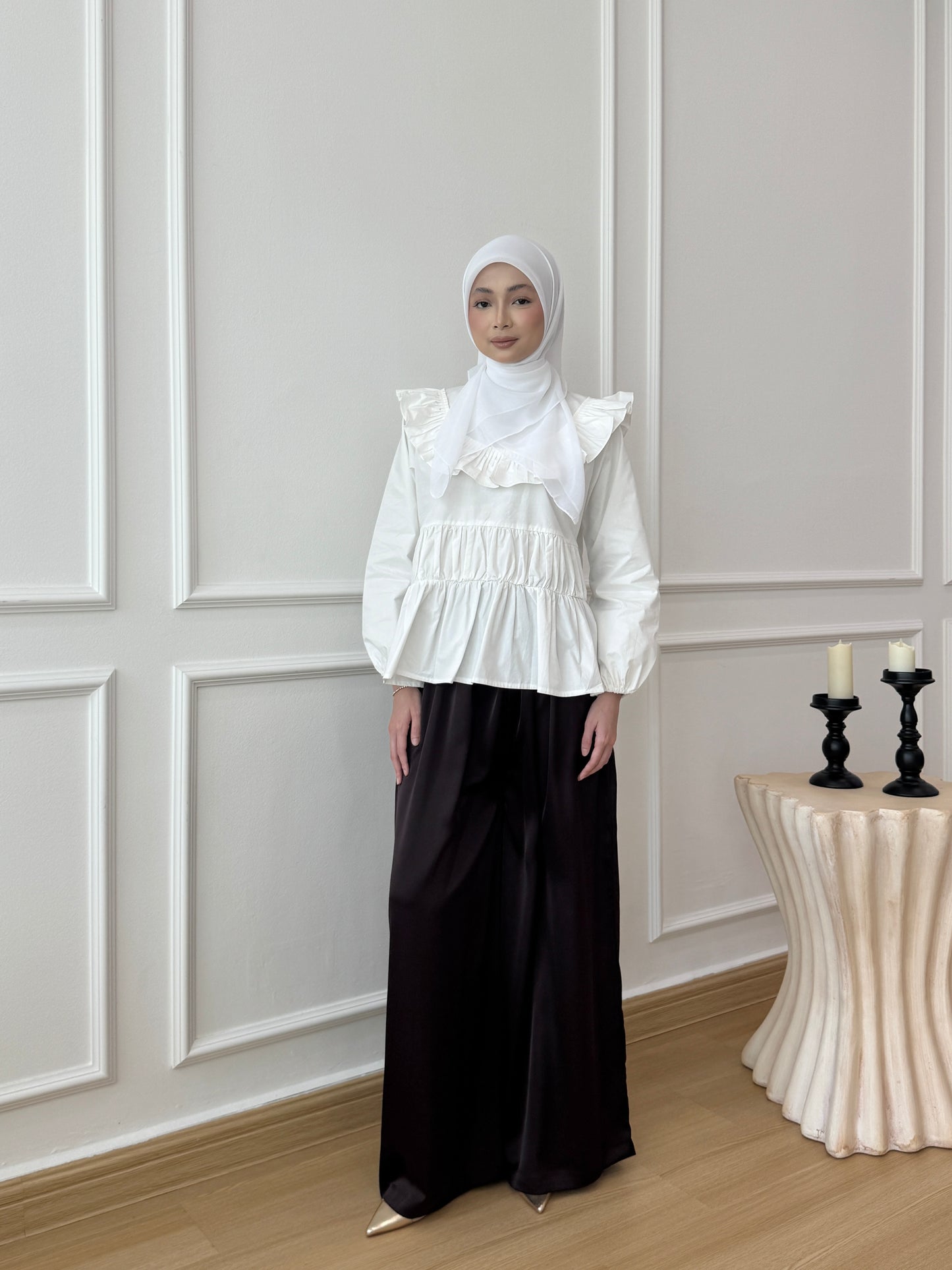 SERENE SATIN PANTS IN CHOCOLATE