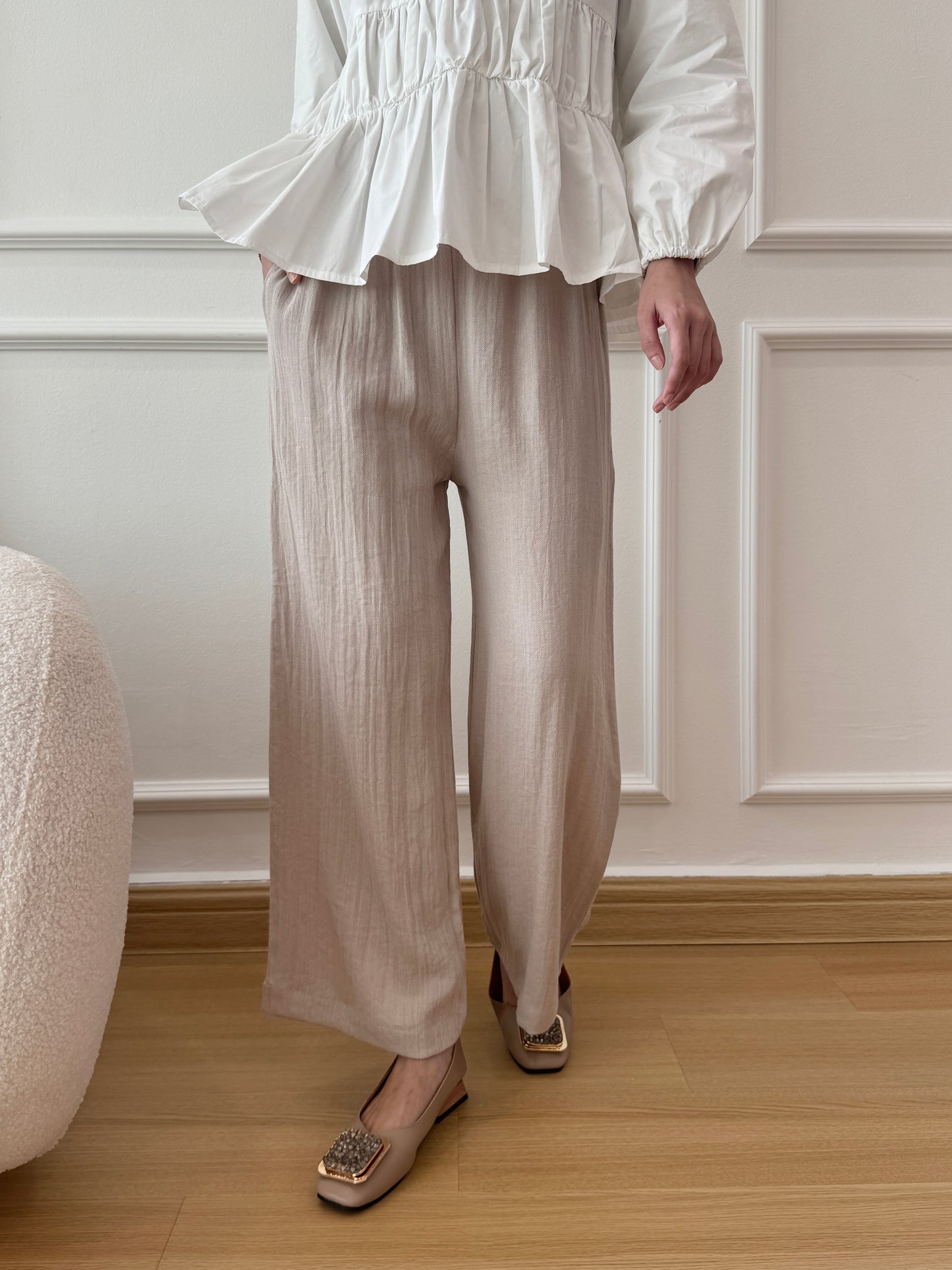 GRACE LINEN PANTS IN BURLY WOOD