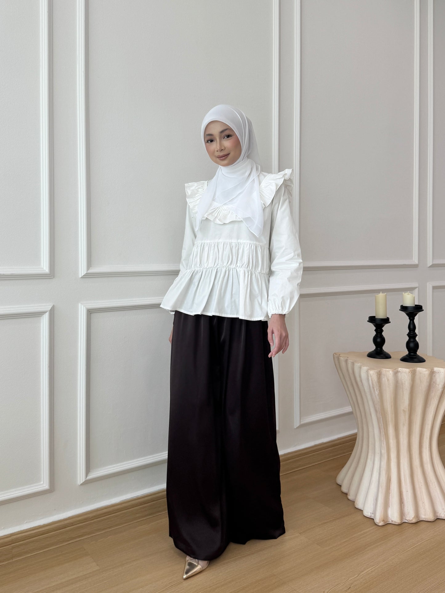 SERENE SATIN PANTS IN CHOCOLATE