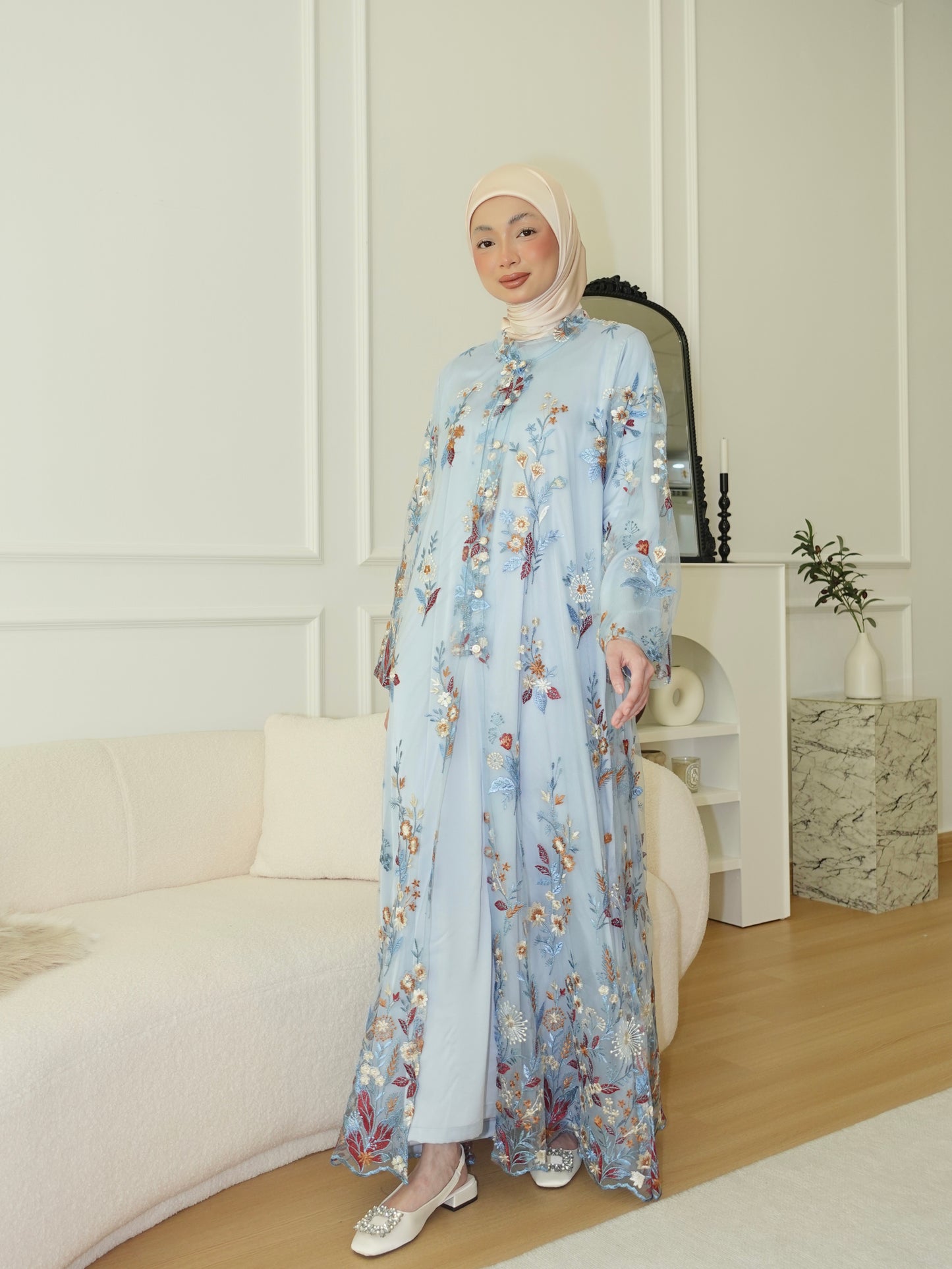 DIARA ABAYA IN BABY BLUE