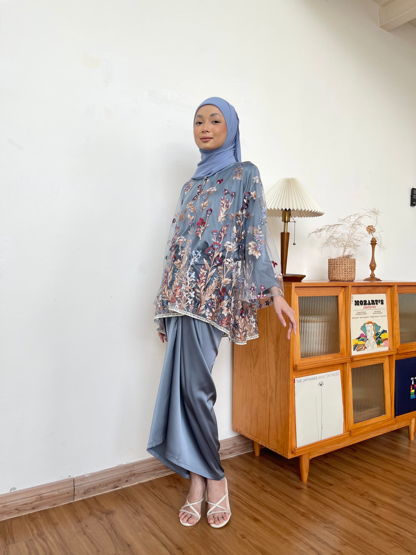 TERATAI KURUNG KEDAH IN DUSTY BLUE