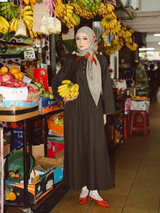 GAUN DWITONE IN OLIVE