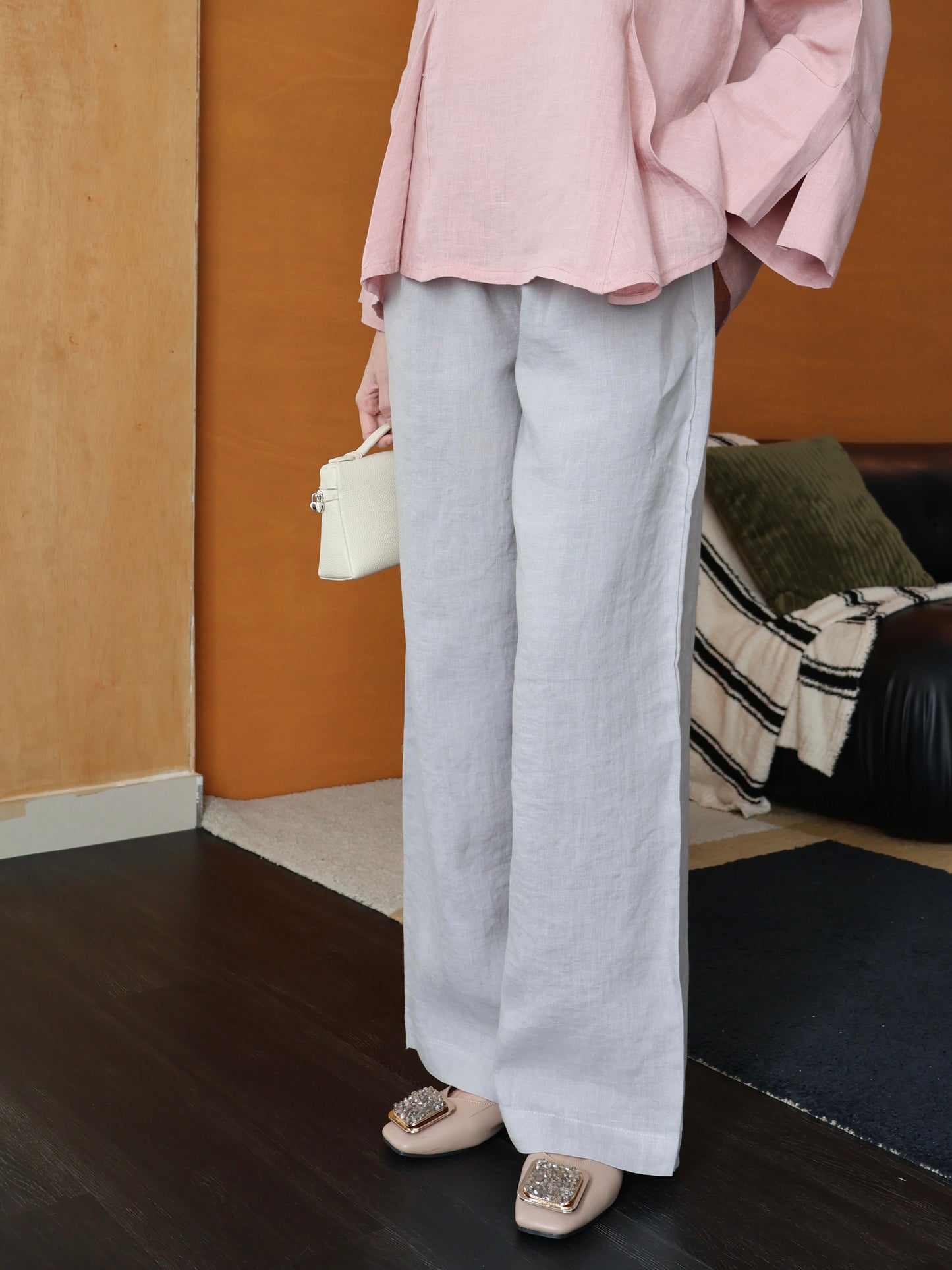 SOLACE LINEN PANTS IN GREY
