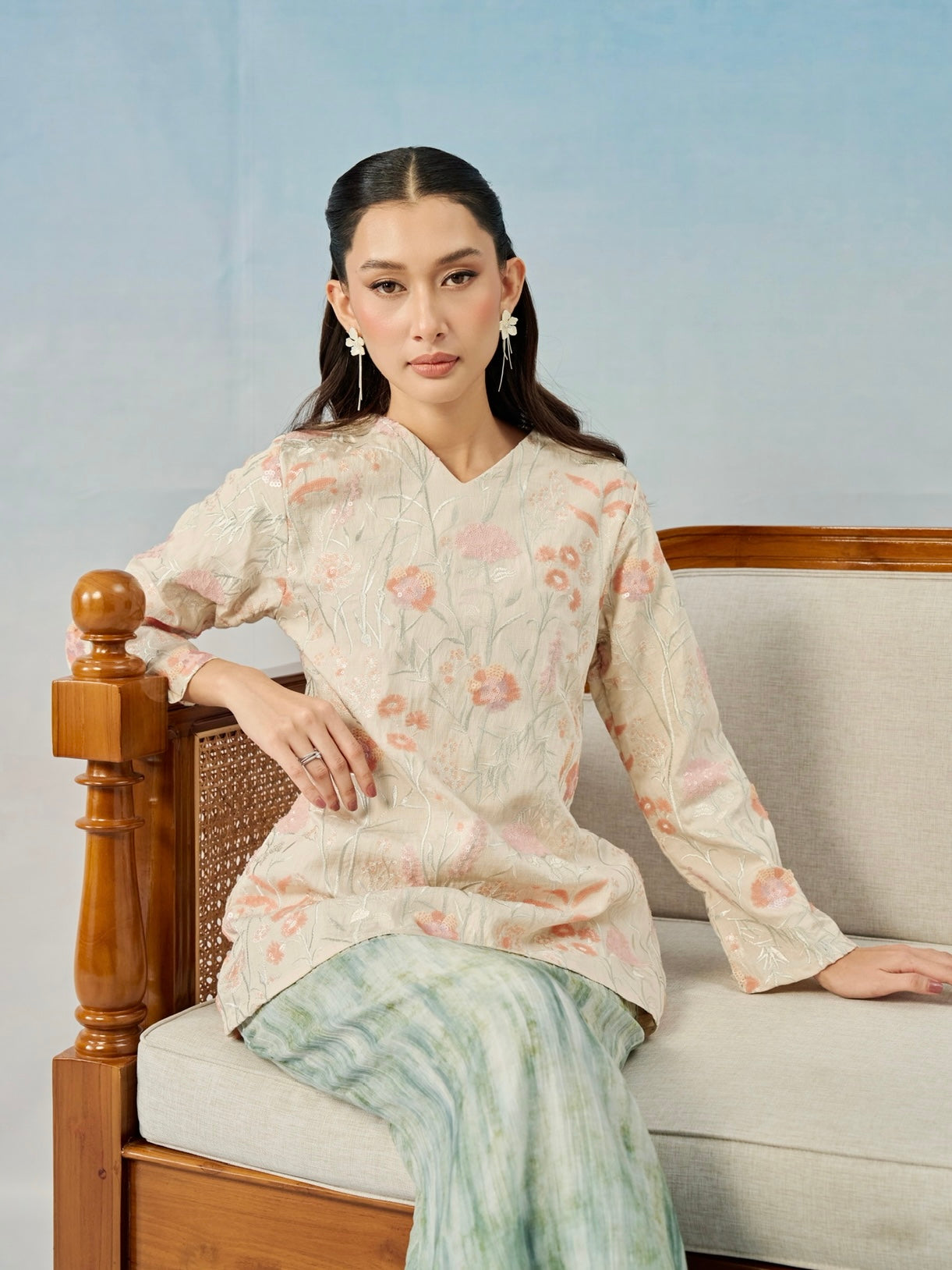 RANEA KURUNG IN IN PASTEL TURQOISE