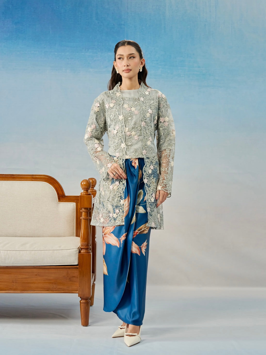 ZENIA KEBAYA IN SAGE CLOUD
