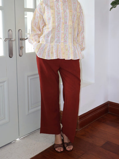 EASE LINEN PANTS IN BURNT