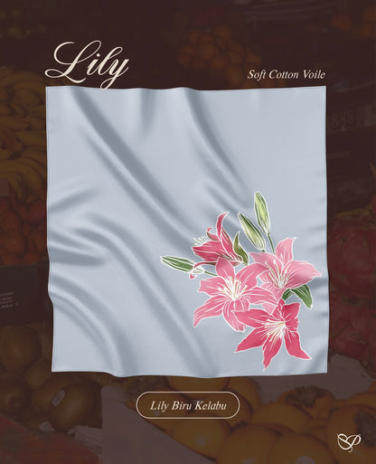 Tudung Lily in Biru Kelabu