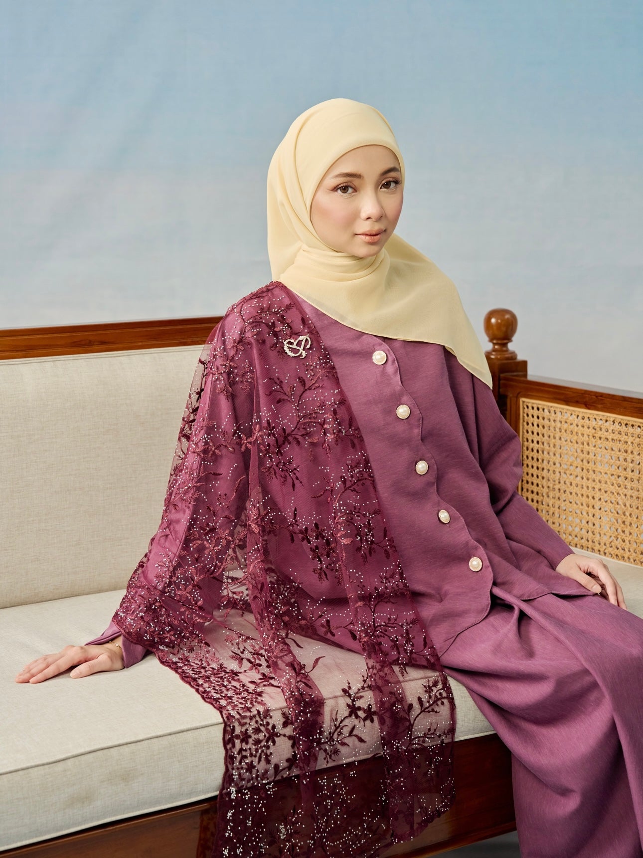 DAHLIA LINEN PLAIN IN PURPLE