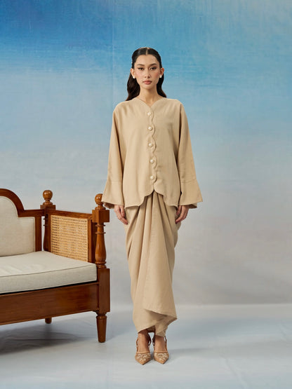 Dahlia Linen Plain in Sand