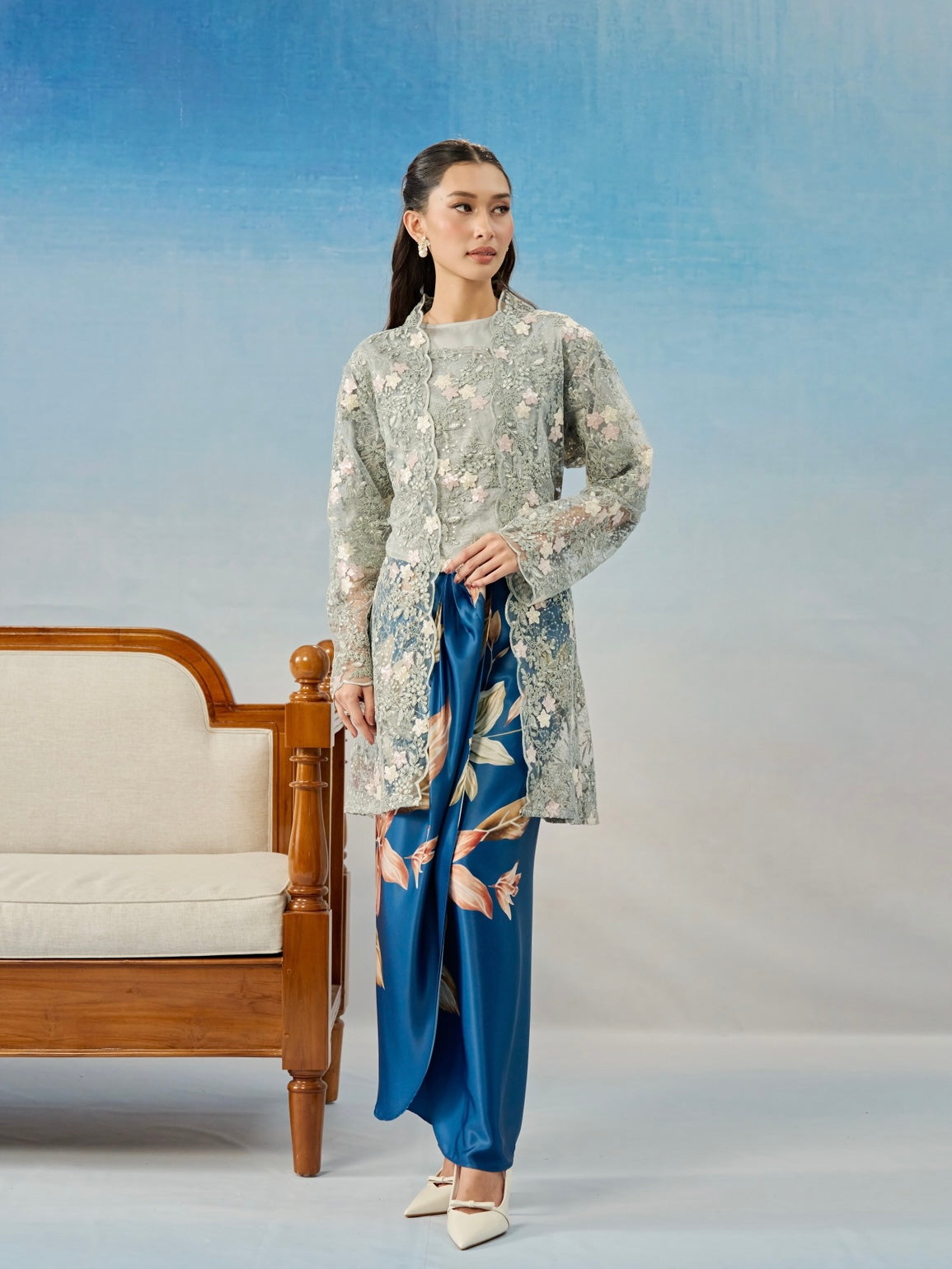 ZENIA KEBAYA IN SAGE CLOUD