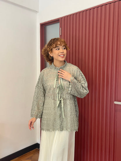 AYU COQUETTE TOP IN SAGE GREEN