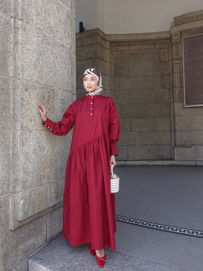 EMMA DRESS IN MAROON