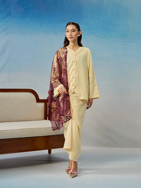 DAHLIA LINEN PLAIN IN YELLOW