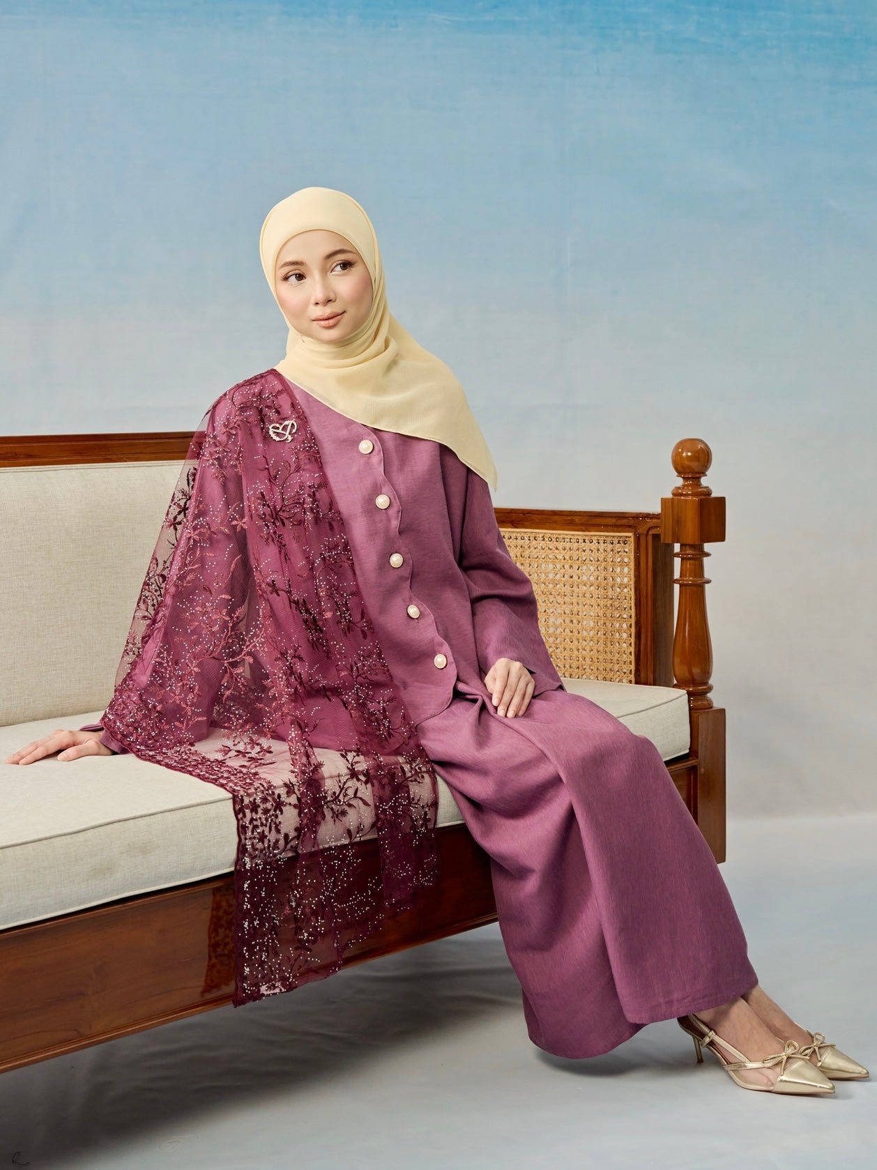 DAHLIA LINEN PLAIN IN PURPLE