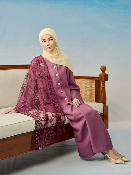 DAHLIA LINEN PLAIN IN PURPLE