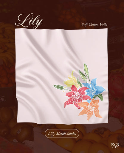 Tudung Lily in Merah Jambu