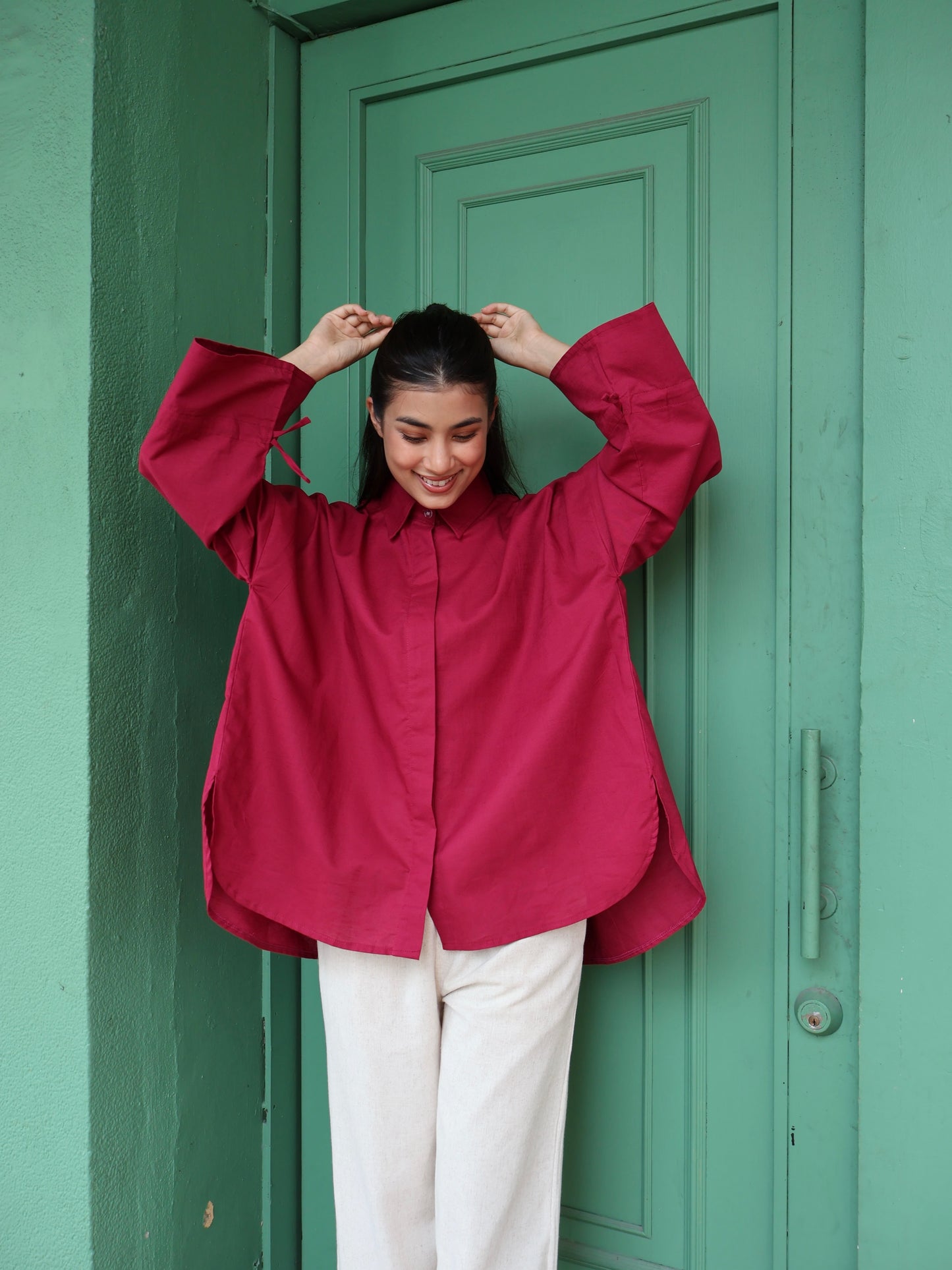 BETH LINEN IN HOT PINK