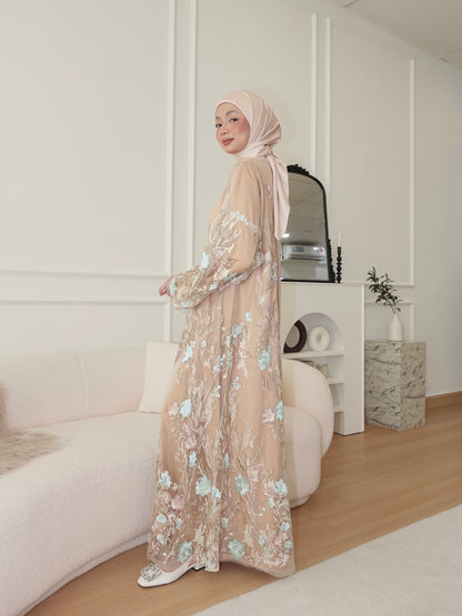 ZAIRA ABAYA IN COKLAT SUSU