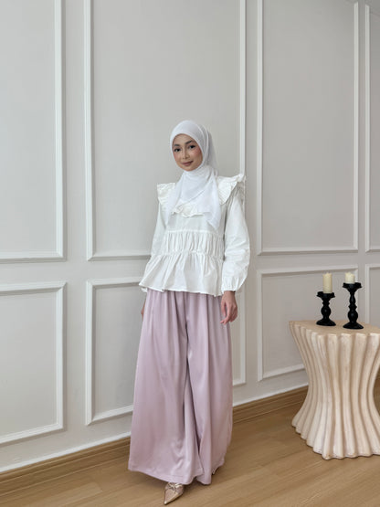 DEFECT SERENE SATIN PANTS IN LAVENDER BLUSH