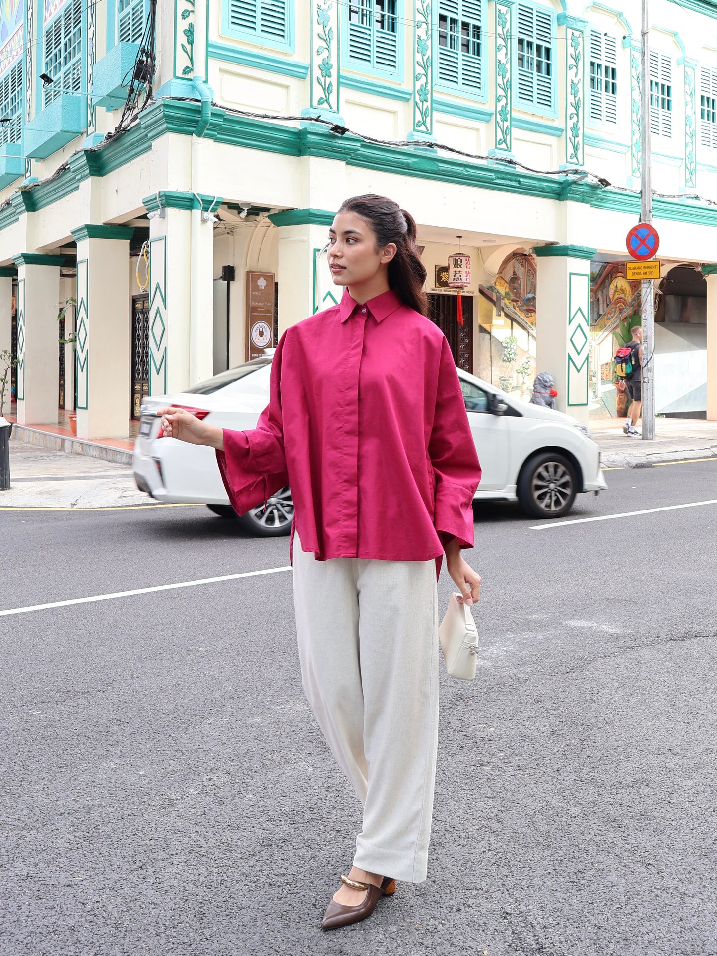 BETH LINEN IN HOT PINK