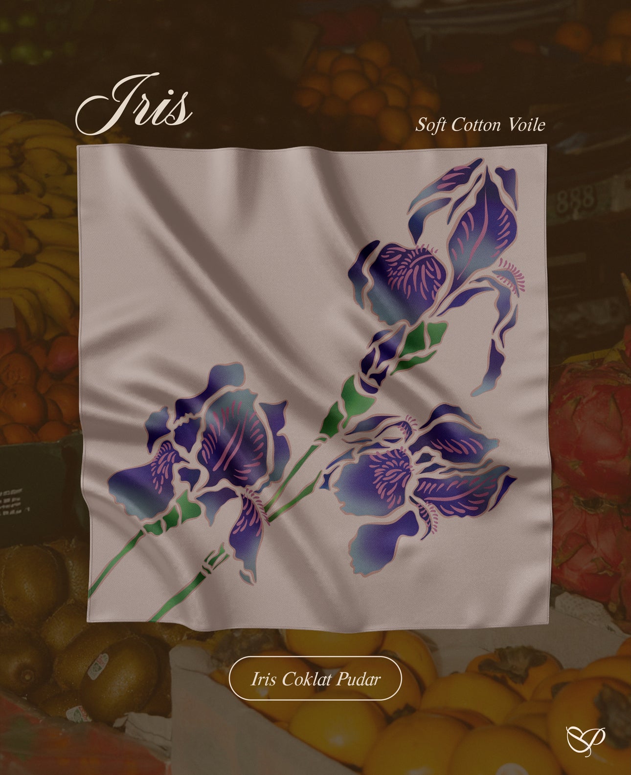 TUDUNG IRIS IN COKLAT PUDAR
