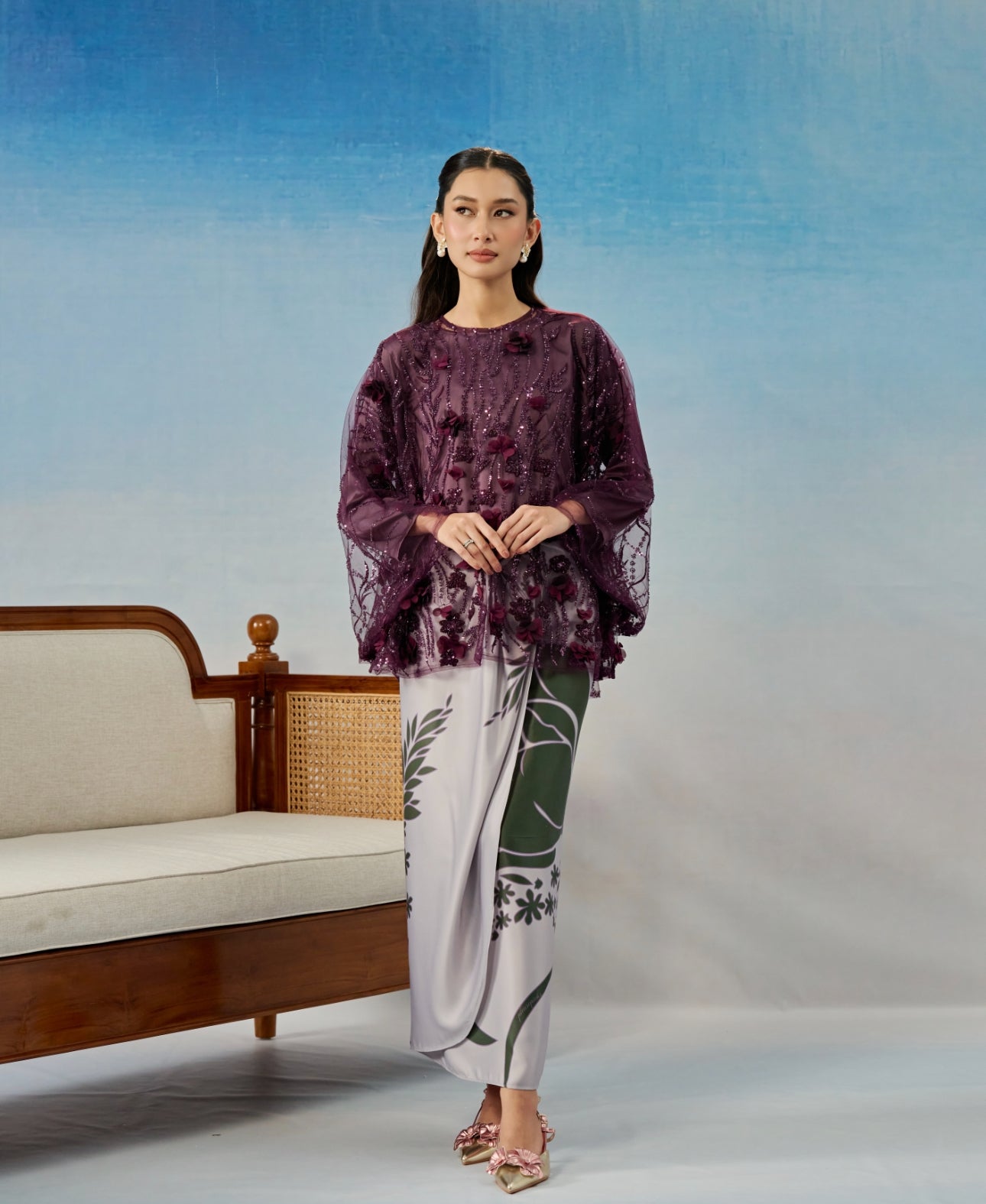 THEA CAFTAN IN DARK PURPLE