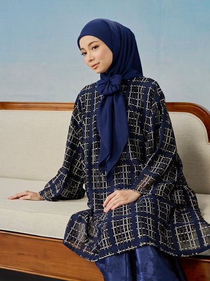 Ophelia Kurung in Navy Blue