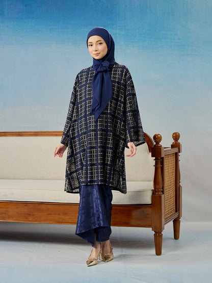 Ophelia Kurung in Navy Blue