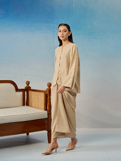 Dahlia Linen Plain in Sand