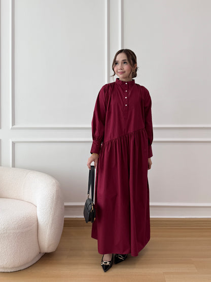 EMMA DRESS IN MAROON