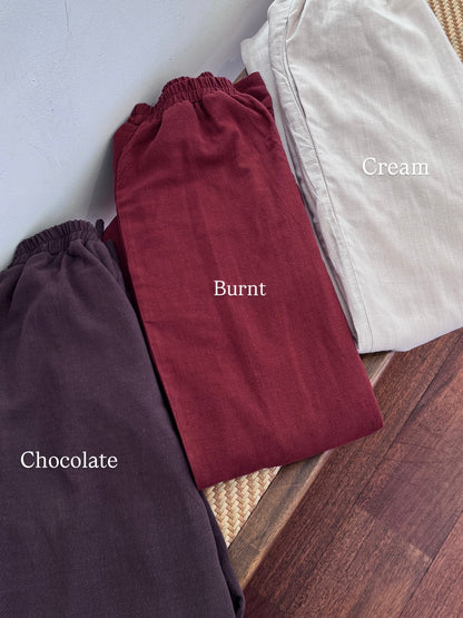 EASE LINEN PANTS IN BURNT