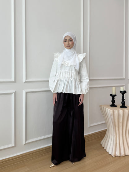 DEFECT SERENE SATIN PANTS IN CHOCOLATE