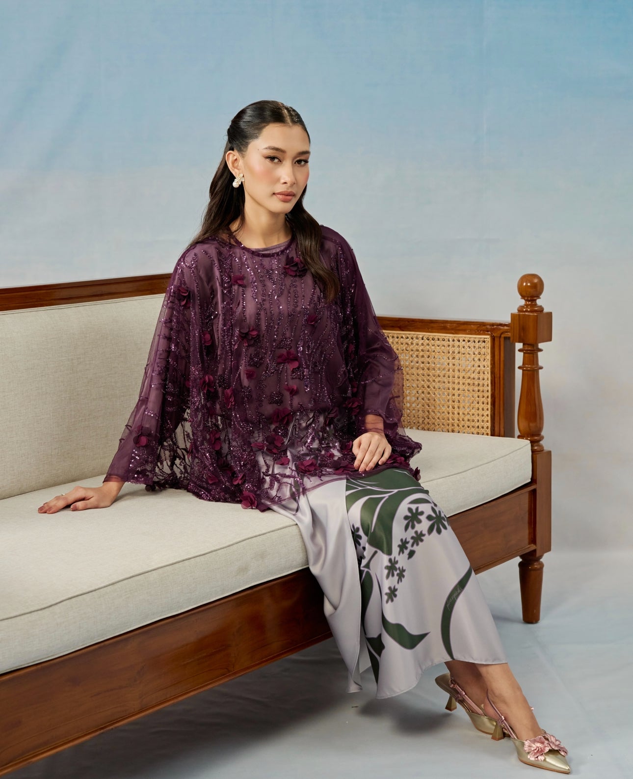 THEA CAFTAN IN DARK PURPLE