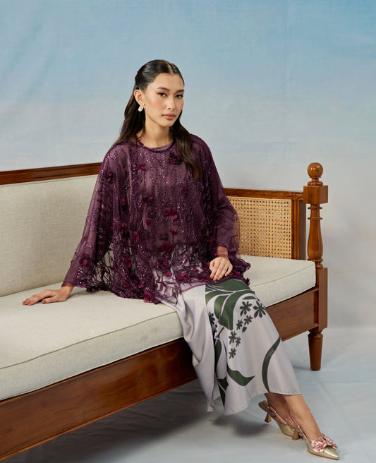 THEA CAFTAN IN DARK PURPLE