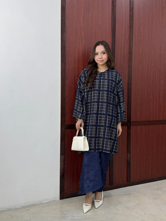 DEFECT OPHELIA KURUNG IN NAVY BLUE