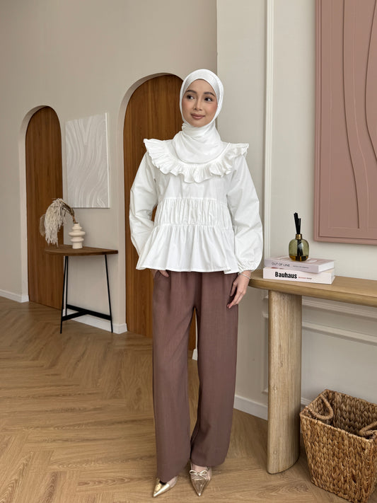 EASE LINEN PANTS IN PECAN (100% NATURAL FIBRE)