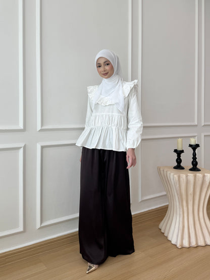 DEFECT SERENE SATIN PANTS IN CHOCOLATE