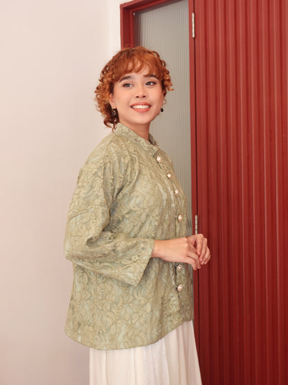 Anggun Lace Top in Sage Green
