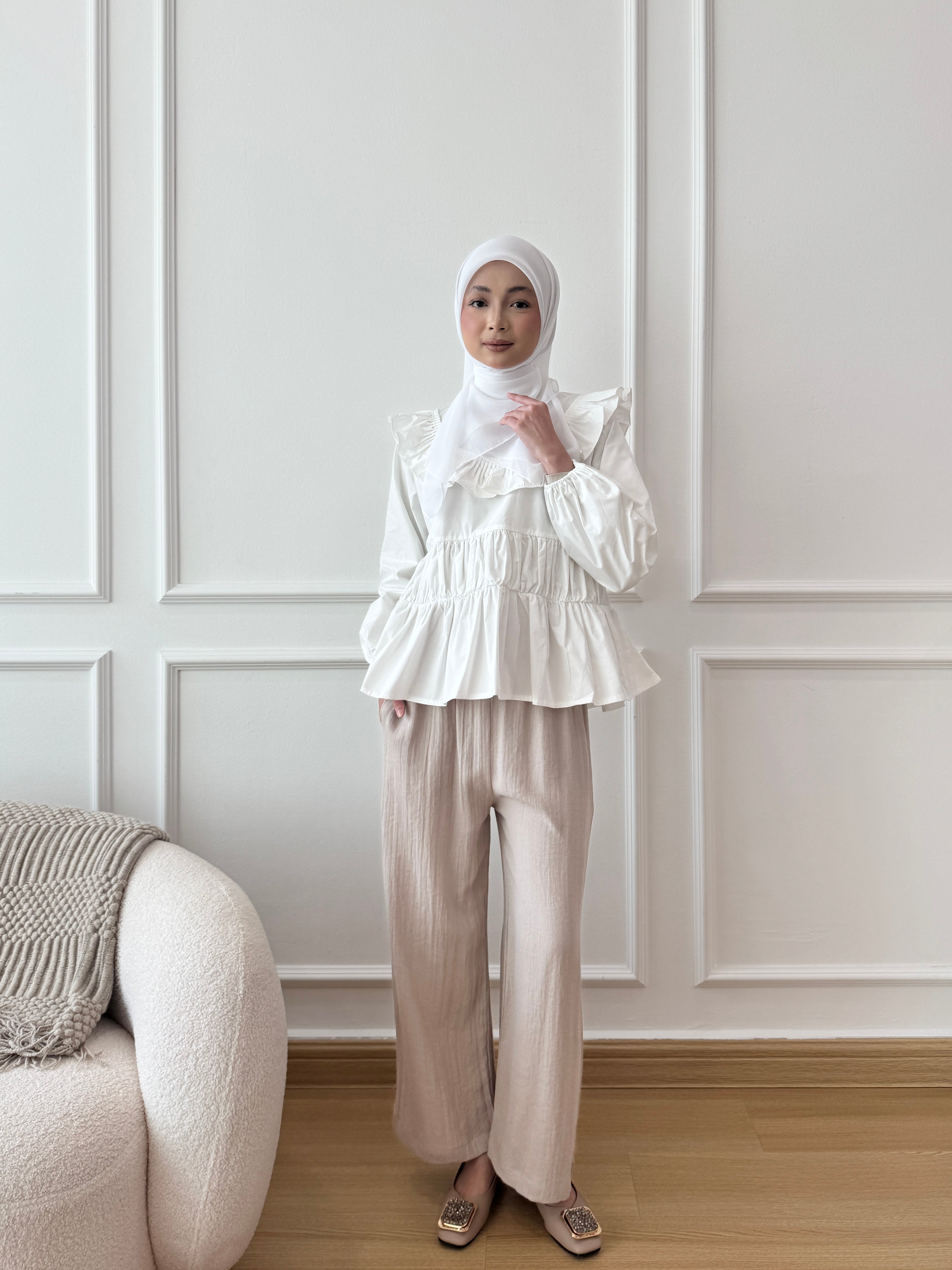 DEFECT GRACE LINEN PANTS IN BURLY WOOD – Pleasepicks