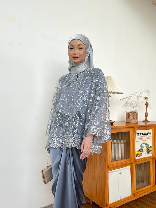 CEMPAKA KURUNG KEDAH IN GREYISH BLUE