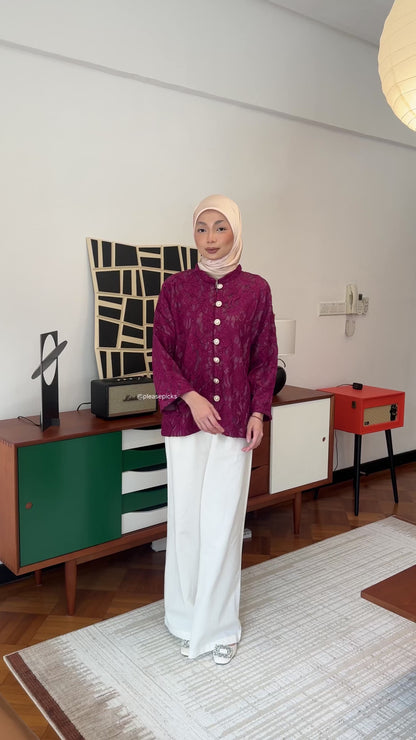 Anggun Lace Top in Magenta